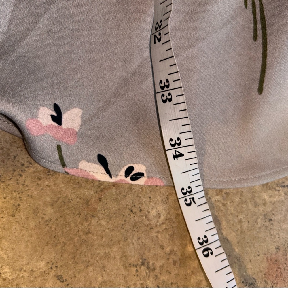 Loft Dress - gray long sleeve floral print pink/white cherry blossom - Picture 10 of 10